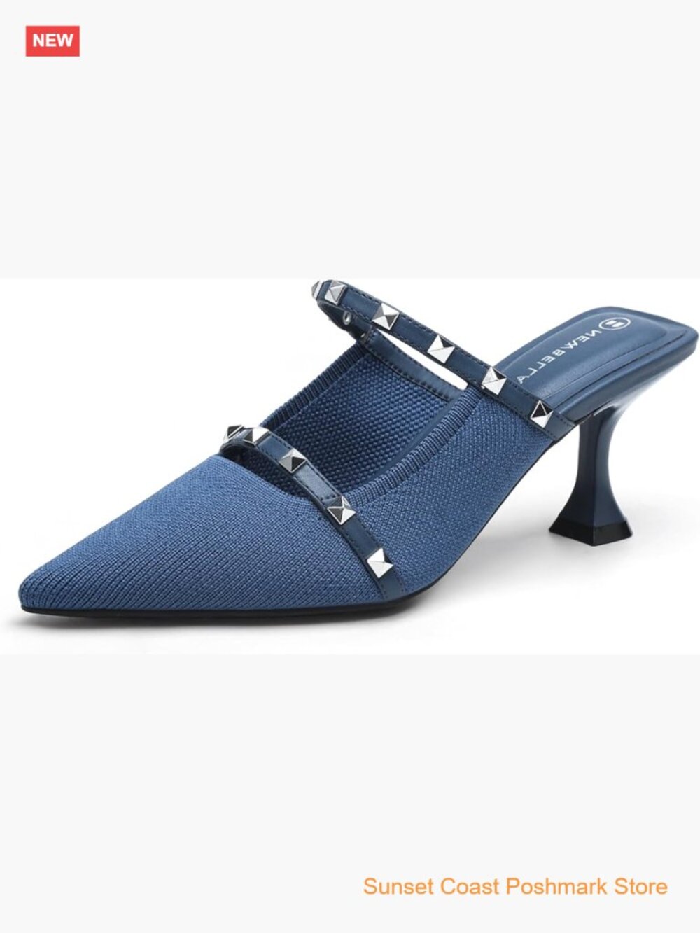 Pointed Toe Kitten Heel Mules - Elegant Slip-On Heeled Sandals for Office